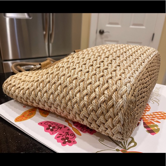 BRIGHTON JUTE AND LEATHER SHOULDER BAG & MATCHING BRIGHTON CROSSBODY WALLET - Picture 13 of 15